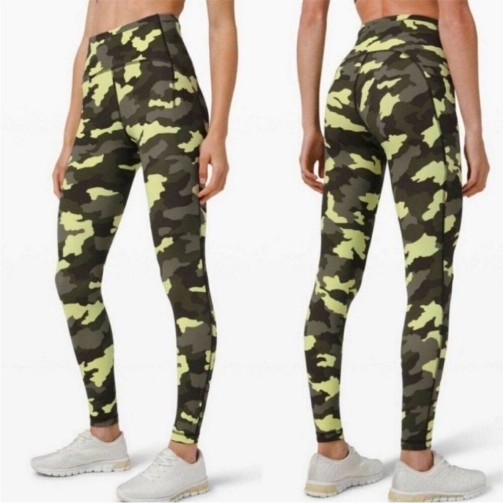 Lululemon Swift speed, high-rise tight 28” heritage 365 camo green sz 8
